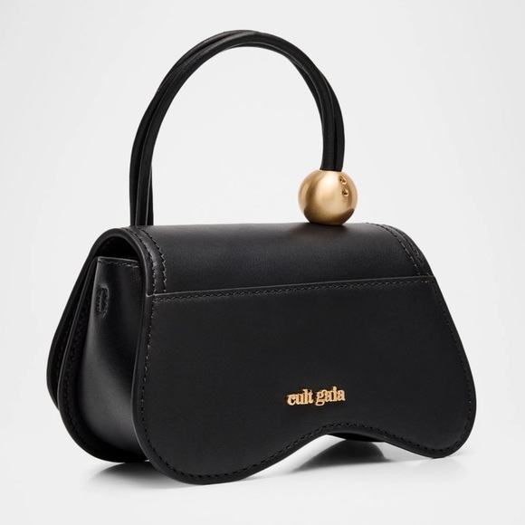 NWT $398 CULT GAIA Kazia Nano Crossbody Leather Bag In Black - Picture 9 of 12